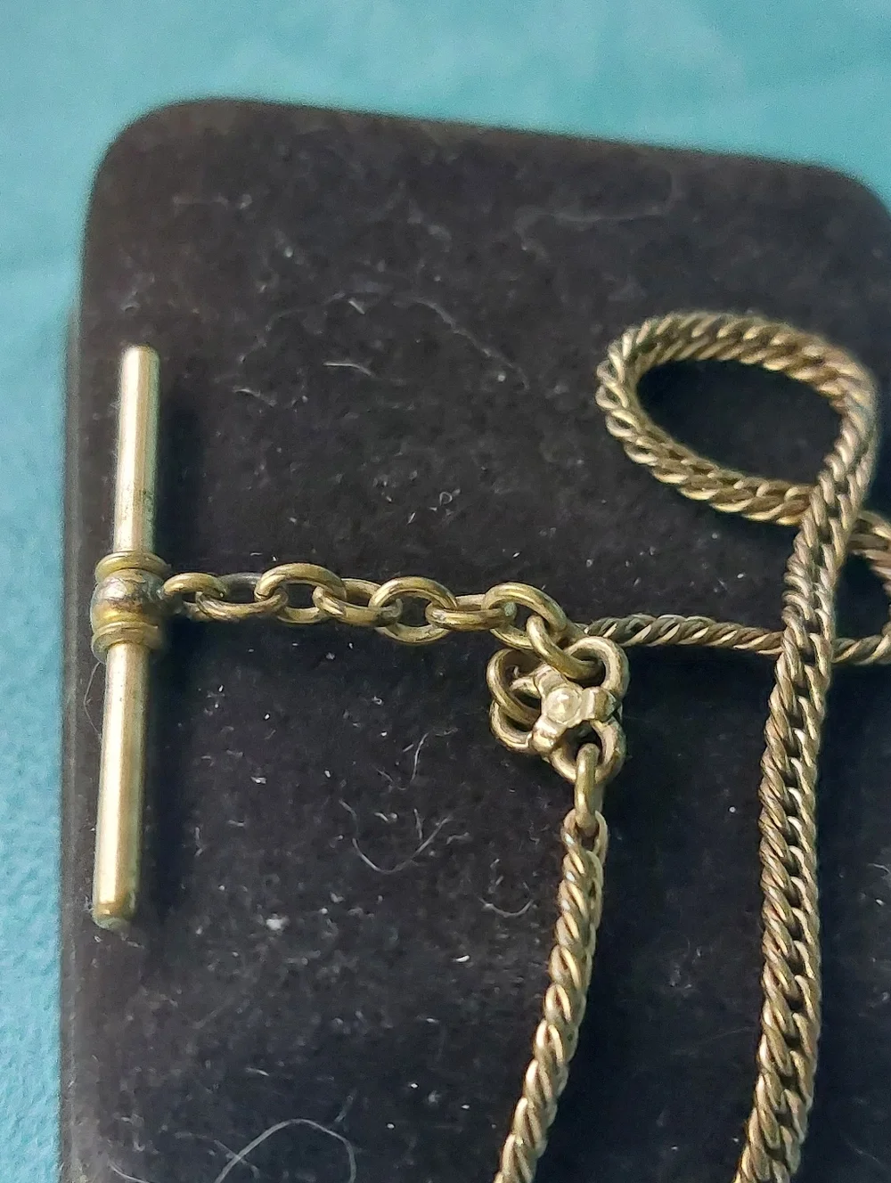 Victorian-era Albert Pocket Watch Chain And Fob with Gold Decorative Spinner